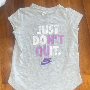 Nike Kids Gray Tee with Purple Graphic